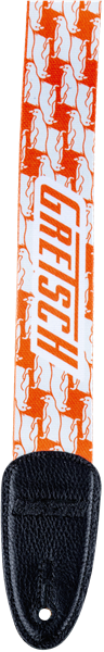Genuine Gretsch Alternating Orange and White Penguins Guitar Strap