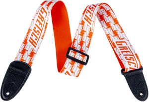 Genuine Gretsch Alternating Orange and White Penguins Guitar Strap