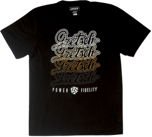 Gretsch Guitars Script Logo Men's Tee T-Shirt, Black, LARGE (L)