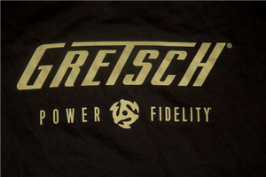 Gretsch Guitars Power & Fidelity Men's Tee Logo T-Shirt, Black, EXTRA LARGE (XL)