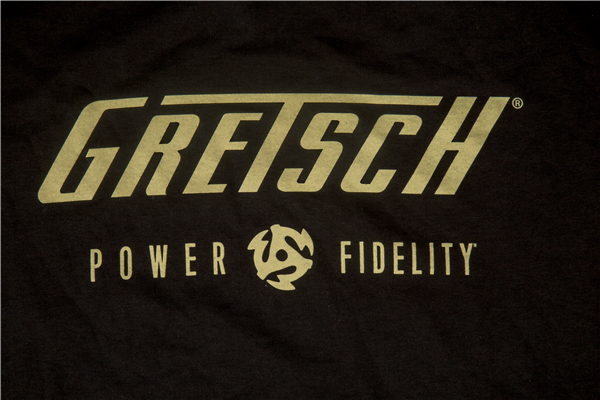 Gretsch Guitars Power & Fidelity Men's Tee Logo T-Shirt, Black, EXTRA LARGE (XL)