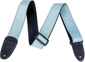 Genuine Gretsch Wing Logo Pattern Guitar Strap, Seafoam with White Logos