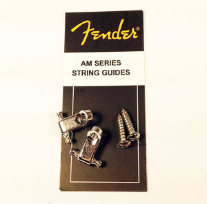 Genuine Fender American Series Strat/Tele Guitar String Guides - Chrome w/Screws