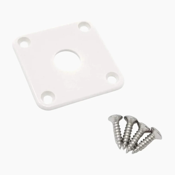 Allparts Plastic Square Jackplate for Gibson Les Paul, WHITE