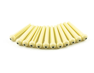 WD Music BPCDLX Acoustic Guitar Deluxe Bridge Pins Aged White/Cream - Bag of 12