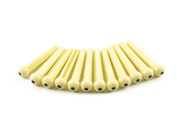 WD Music BPCDLX Acoustic Guitar Deluxe Bridge Pins Aged White/Cream - Bag of 12