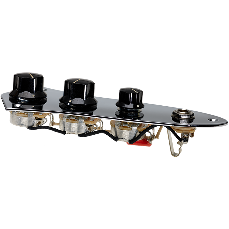 DiMarzio Wiring Harness Chrome Control Plate for Fender Jazz/J-Bass - BW2200
