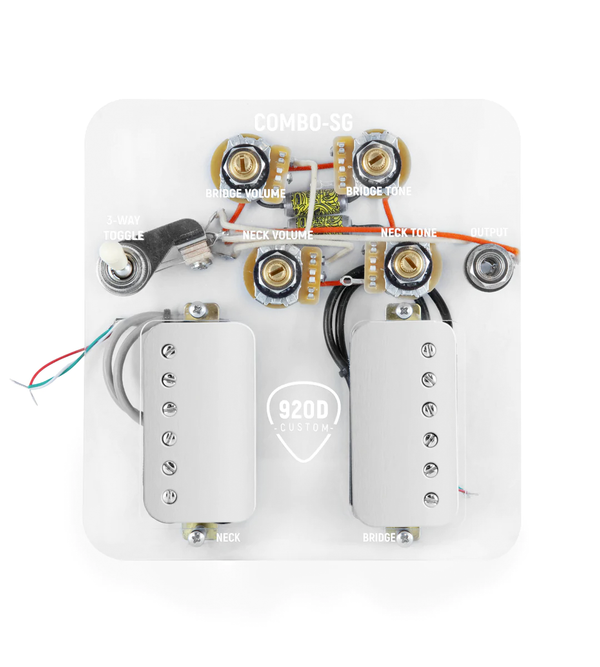 920D Custom Combo Kit for SG With Nickel Cool Kids Humbuckers and SG-V Wiring Harness