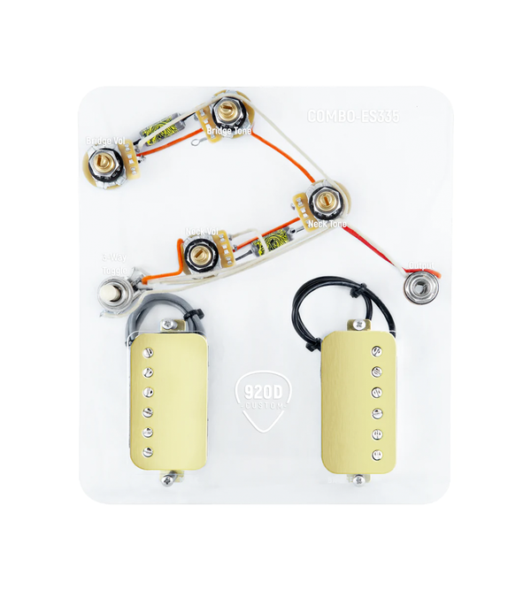 920D Custom Combo Kit for ES-335 With Gold Roughneck Humbuckers and ES335-V Wiring Harness