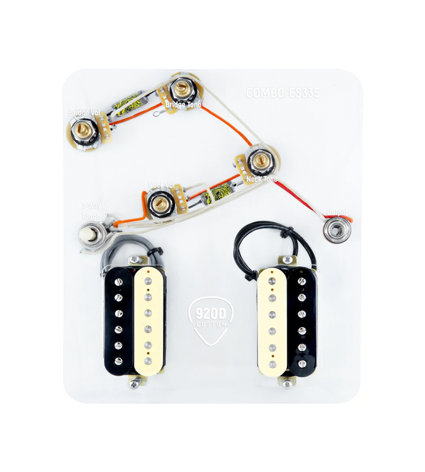 920D Custom Combo Kit for ES-335 With Uncovered Roughneck Humbuckers and ES335-V Wiring Harness