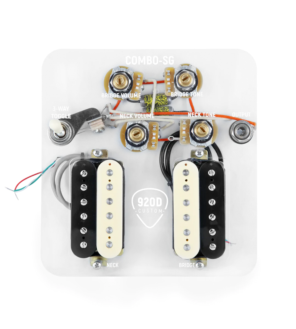 920D Custom Combo Kit for SG With Uncovered Roughneck Humbuckers and SG-V Wiring Harness