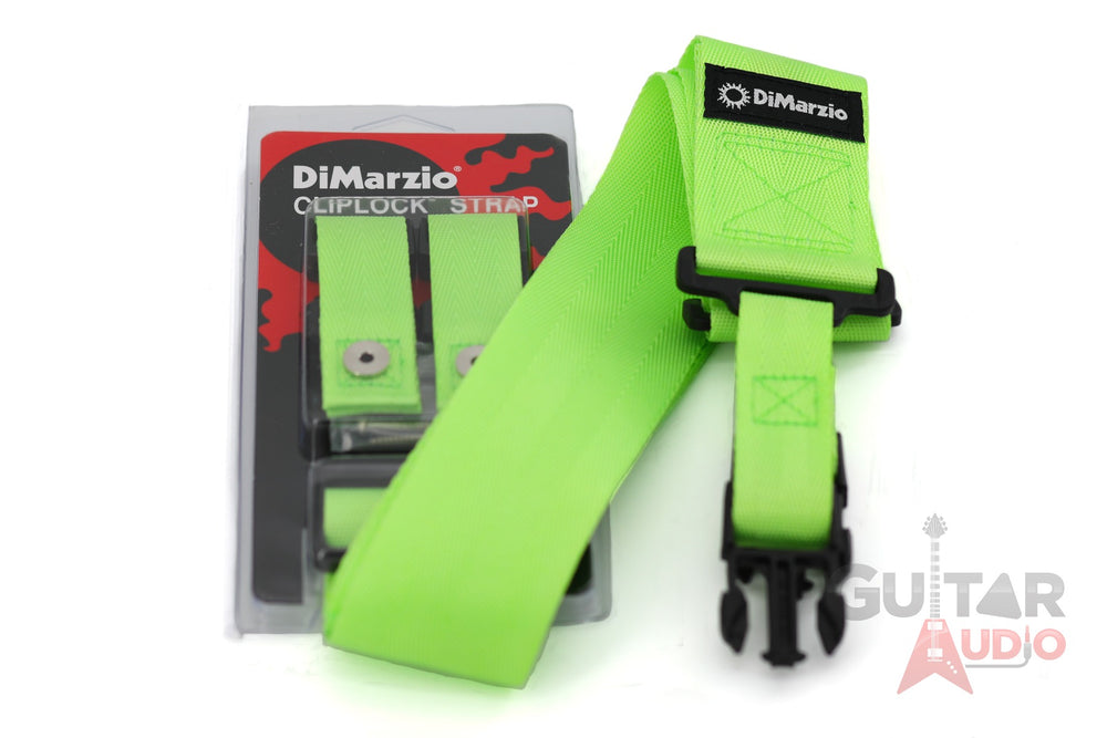 DiMarzio ClipLock Quick Release 2" Nylon Guitar Strap - NEON GREEN, DD2200GN