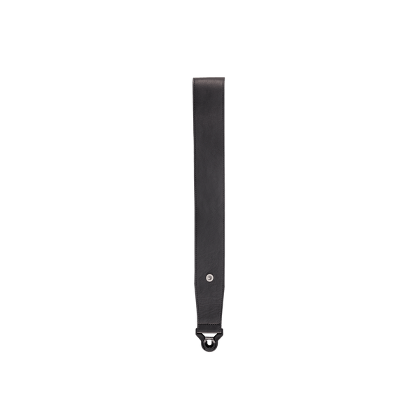 D'Addario 2.5" Wide Auto-Lock Comfort Leather Guitar Strap, Black, 25BAL00