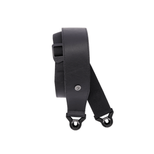 D'Addario 2.5" Wide Auto-Lock Comfort Leather Guitar Strap, Black, 25BAL00