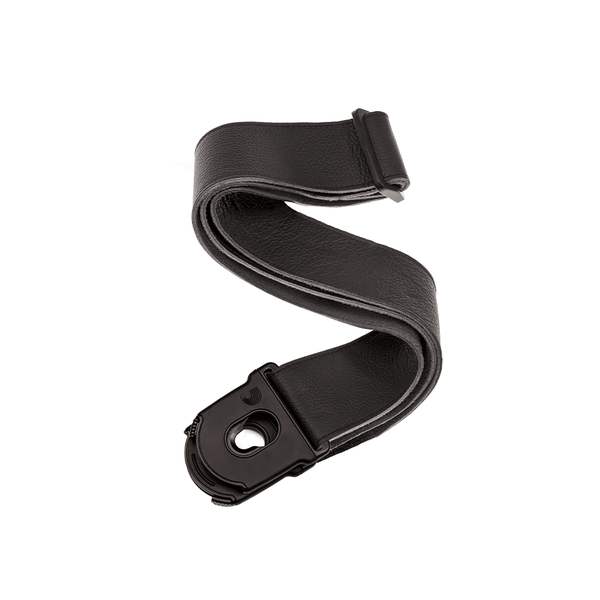 D'Addario Planet Lock Leather Guitar Strap Black 2" Locking Strap, 50PLL00