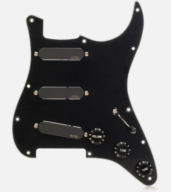 EMG DG20 Prewired/Loaded Guitar Pickguard Set, Total Eclipse Black
