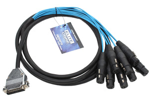 Elite Core 10' 25-pin D-Sub DB25 to 8 XLR Female 10ft Audio Cable Breakout Snake
