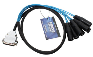 Elite Core 5' 25-pin D-Sub DB25 to 8 XLR Male 5ft Audio Cable Breakout Snake