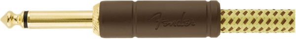 Fender Deluxe TWEED Guitar/Instrument Cable, Straight-Right Angle, 15' ft