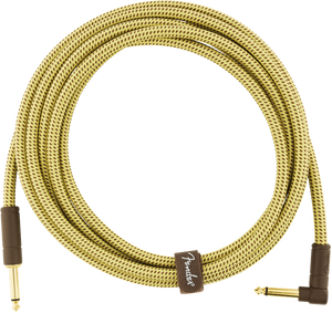 Fender Deluxe TWEED Series Electric Guitar Cable, Right-Angle to Straight 10' ft