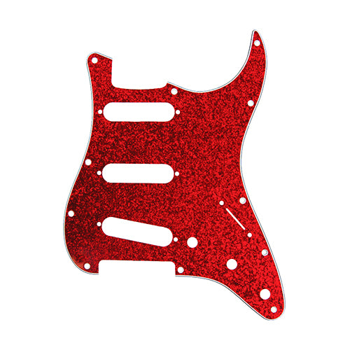 D'Andrea Pro Stratocaster/Strat 11-Hole Pickguard- Red Sparkle, DPP-ST-RDS