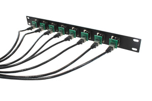 Elite Core EC-EBO-8 8 Channel EtherCon Breakout 1U Rack Case Panel with Cables