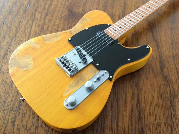 AXE HEAVEN Bruce Springsteen Fender Tele Vintage Blonde Miniature Guitar Display Gift