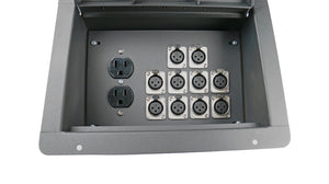 Elite Core FBL10+AC Recessed Stage Floor Box w/10 XLR-F + Duplex AC Power Outlet