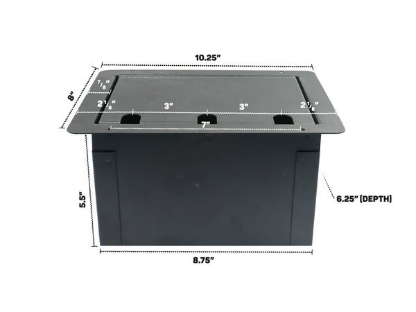 Elite Core FBL10+AC Recessed Stage Floor Box w/10 XLR-F + Duplex AC Power Outlet