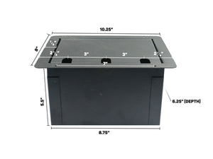 Elite Core FBL12+AC Recessed Stage Floor Box w/12 XLR-F + Duplex AC Power Outlet
