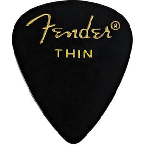 Fender 351 Classic Celluloid Guitar Picks - BLACK - THIN - 144-Pack (1 Gross)