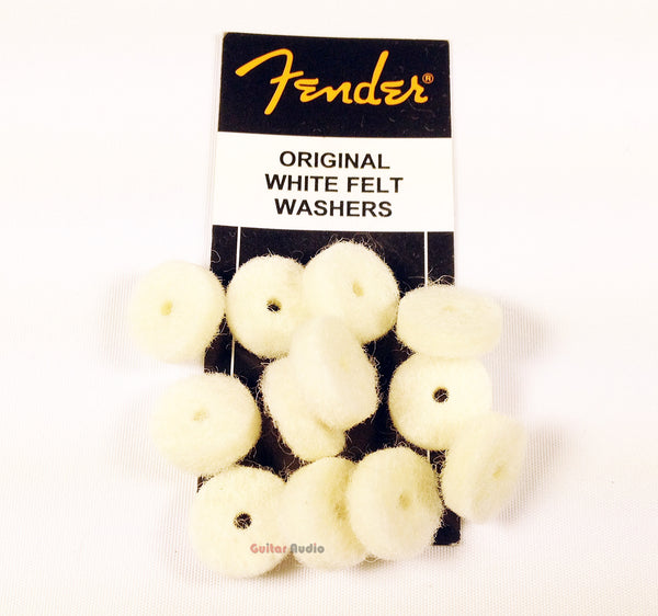 Genuine Fender Original Strap Button White Felt Washers - Package of 12