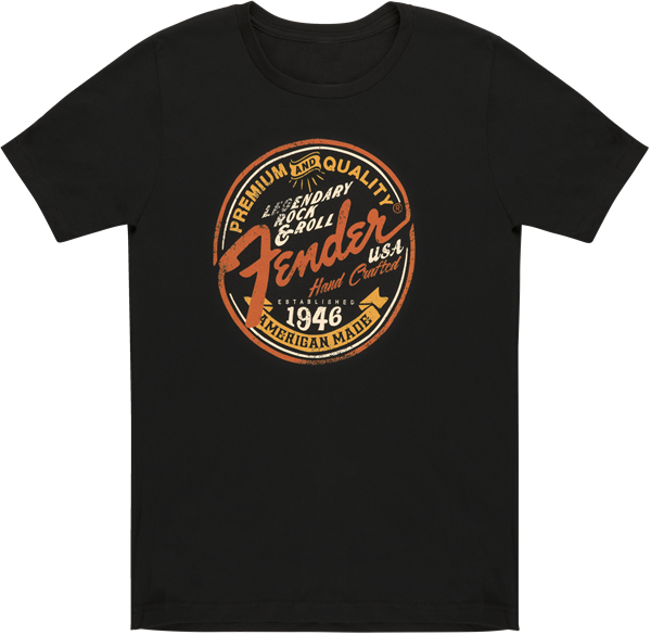 Genuine Fender Legendary Rock'N'Roll Junior Crew Ladies Shirt - Small - Black