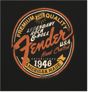 Genuine Fender Legendary Rock'N'Roll Junior Crew Ladies Shirt - Small - Black
