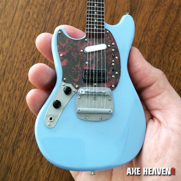 AXE HEAVEN Officially Licensed Mini Sonic Blue Fender Mustang Miniature Guitar Display Gift