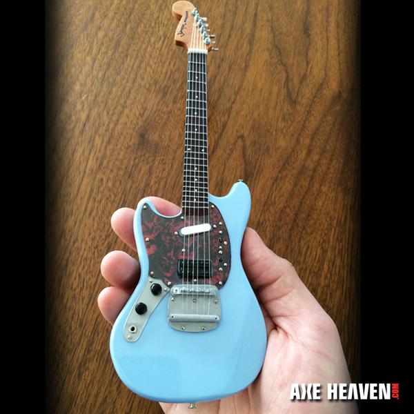 AXE HEAVEN Officially Licensed Mini Sonic Blue Fender Mustang Miniature Guitar Display Gift