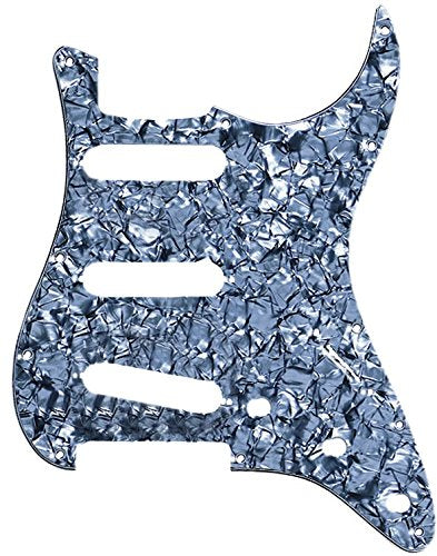 Genuine Fender Pickguard for Standard Strat/Stratocaster Guitar, Black Pearl Moto