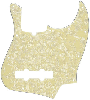 Genuine Fender Standard Jazz/J-Bass Pickguard, 10-Hole, AGED WHITE MOTO