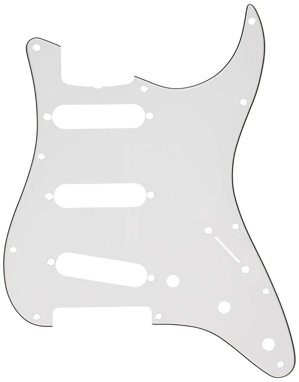 Genuine Fender S/S/S '62 Stratocaster/Strat 11-Hole, 3-Ply Pickguard - WHITE