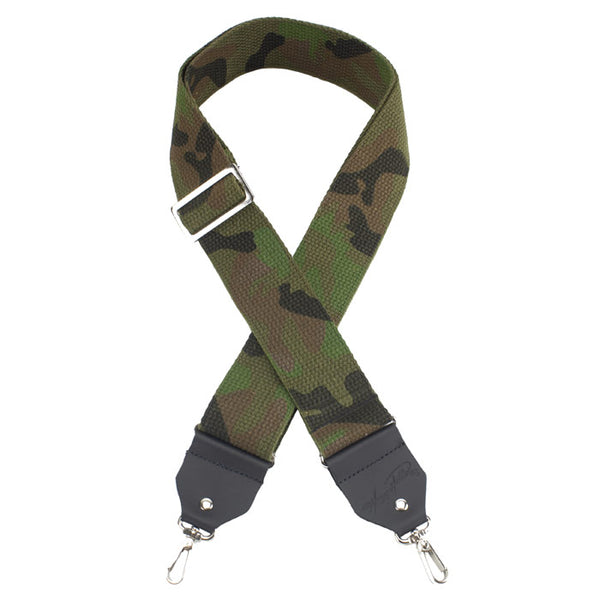 Henry Heller Woven Banjo Strap, 2" Wide Strap, Green Camo/Camoflauge