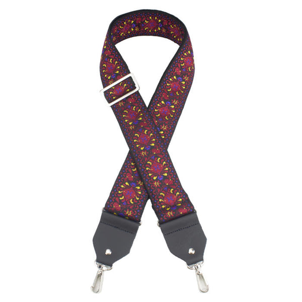 Henry Heller Deluxe Jacquard Banjo Strap, 2" Wide, Red