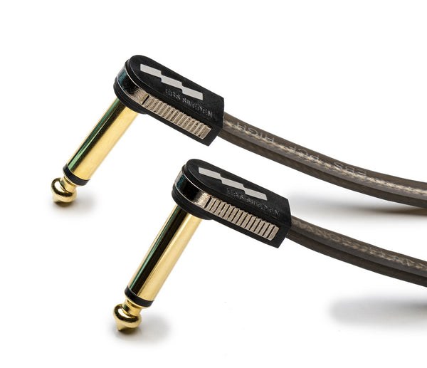 EBS High Performance Flat 1/4" Patch Cable, 28 centimeters, black / gold