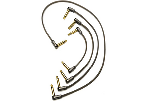 EBS High Performance Flat 1/4" Patch Cable, 18 centimeters, black / gold