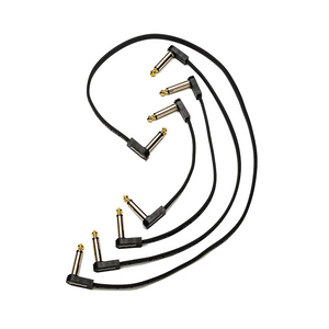 EBS Deluxe Flat 1/4" Patch Cable, Right-Angle to Right-Angle, 18 centimeters