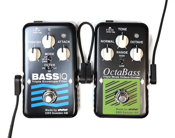 EBS Deluxe Flat 1/4" Patch Cable, Right-Angle to Right-Angle, 58 centimeters