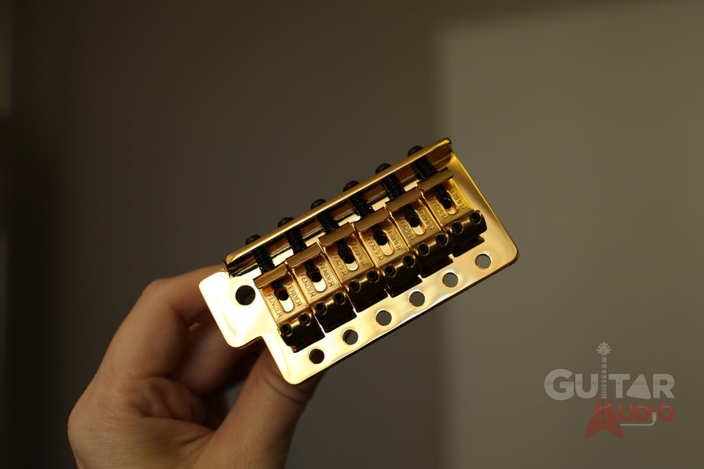 Genuine Fender Tremolo Bridge for MIM/Mexican Strat/Stratocaster Guitar - GOLD