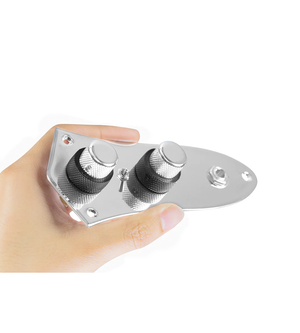 920D Custom 62 Concentric Fender Jazz Bass Control Plate Upgrade With Chrome/Black Knobs and Series/Parallel Toggle