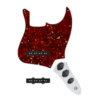 920D Custom Jazz Bass Loaded Pickguard With Drive (Hot) Pickups, Tortoise Pickguard, and JB-C Control Plate