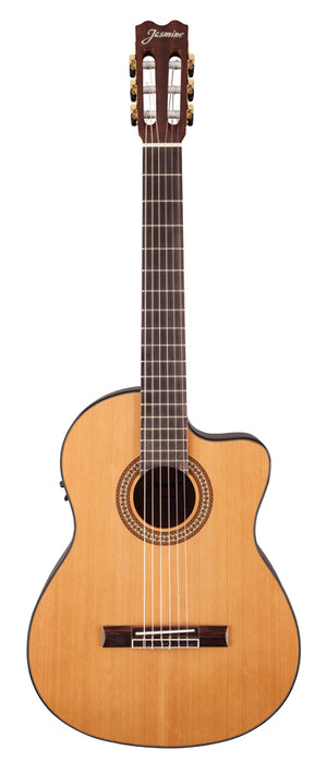 Jasmine JC27CE-NAT Acoustic-Electric Cutaway Solid Classical Guitar