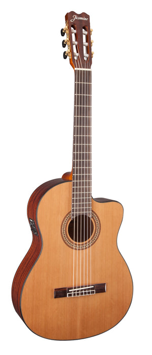 Jasmine JC27CE-NAT Acoustic-Electric Cutaway Solid Classical Guitar